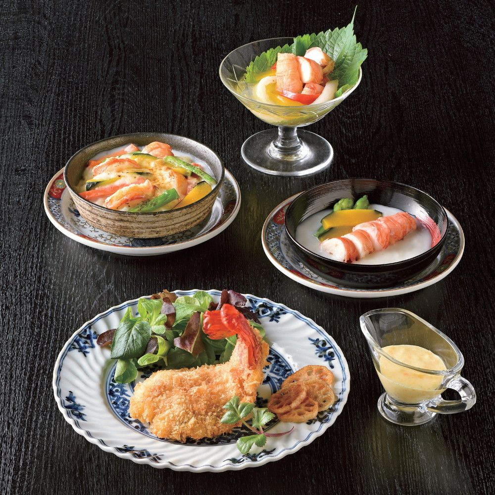 ＜日本のおいしいお料理＞伊勢海老洋風料理 4種
