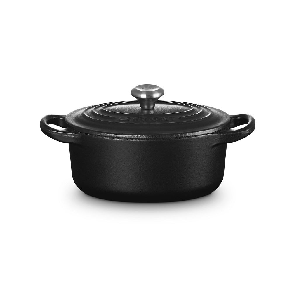 ＜ル・クルーゼ＞シグニチャー ココット・オーバル 17cm　マットブラック